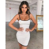 Summer Stretchy Bodycon Sleeveless Slim Fit Dress Ladies Casual Party Slip Mini Dress Beach Sundress